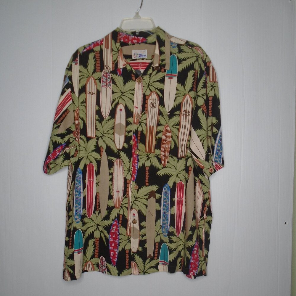 vintage Reyn Spooner Surfboard Waikiki Beach Patrol Hawaiian Shirt Men's Size L